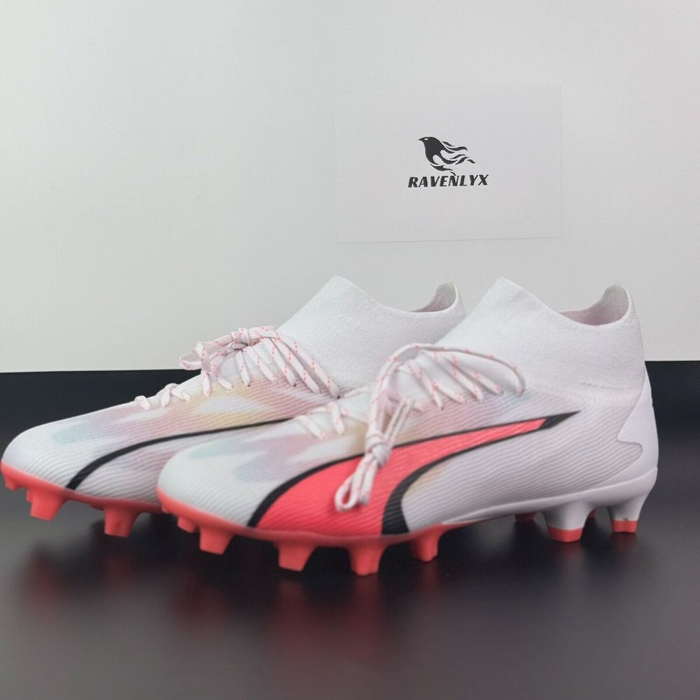 Puma Ultra Pro FG/AG Breakthrough Pack Men's Sz 11 White Fire Orchid‎ 107422-01